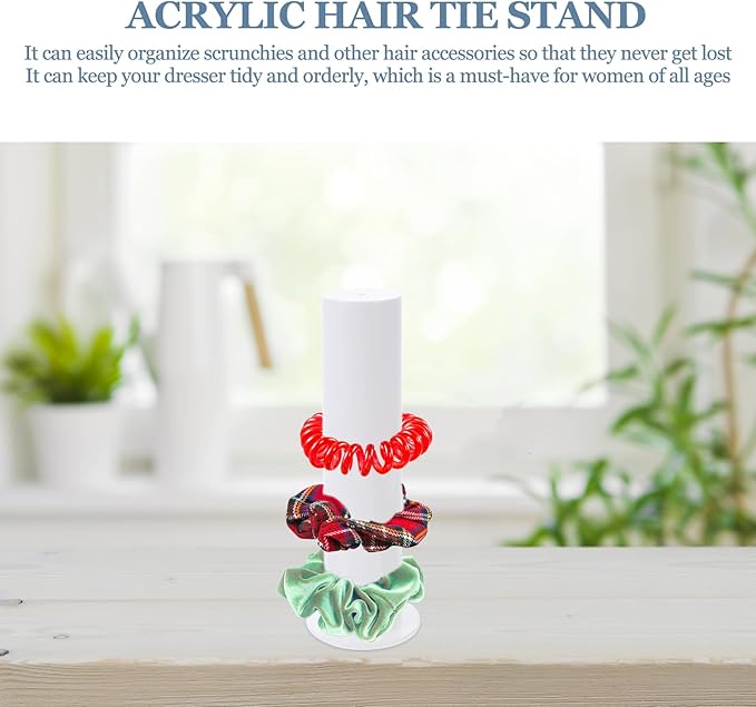 LIFKOME Scrunchie Holder Stand Clear Hair Tie Storage and Display Jewelry Display Tower Hair Accessories Organizer for Home Dresser Shop Selling