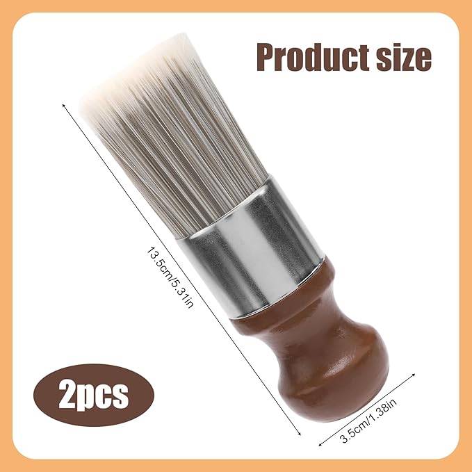 2pcs Salve Brush for Leather Furniture, Wood & Leather Cleaning Brush with Soft Nylon & Polyester Bristles, Brown