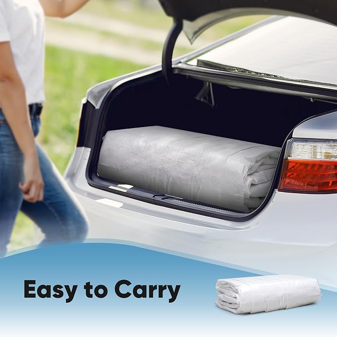 ADVANCE OUTDOOR 10x20 ft Carport Replacement Top Canopy Cover with Leg Cloth, Heavy-Duty Waterproof & UV Protected Car Garage Shelter Tent, Easy Installation with Ball Bungees, White, Roof Only