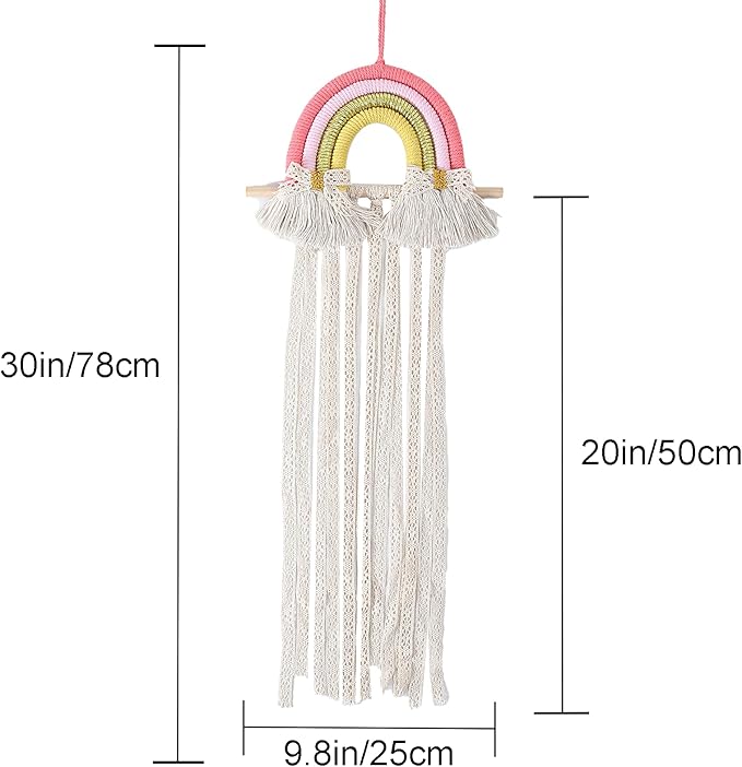 YOcity Bow Holder for Girls Hair Bows Organizer for Girls with Lace Ribbon Perfect for Baby Girl Nursery Room Decor (Colorful)