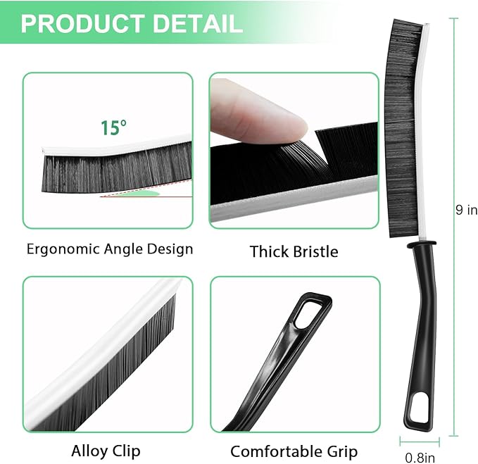 Crevice Cleaning Brush,Hard Bristle Grout Scrub Brushes Tool,Straw Cleaner Brush,Multifunctional Gap Cleaning Supplies Home Essentials for Household Use,Kitchen,Window,Bathroom,Corners(12PCS)