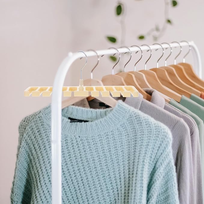 2pcs Belt and Scarf Organizer Hanger Rack for Closet, Plastic Multi-Hook Accessory Storage, Tie and Belt Display Holder for Wardrobe and Home Use