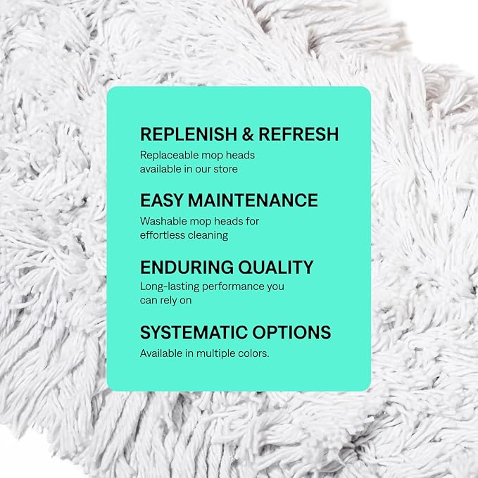 24 Inch Commercial Dust Mop Replacement Head – Reusable Cotton Dust Mop Refill for Floor Cleaning and Janitorial Use
