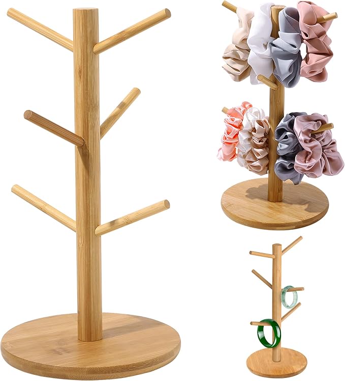 Scrunchie Holder Organizer Stand Bracelet Holder Accessories Jewelry Hair Tie Organizer Cute Stuff for Gils Bedroom The Perfect Hair Dresser Dislpay and Also can be Mug Tree Stand Cup Rack