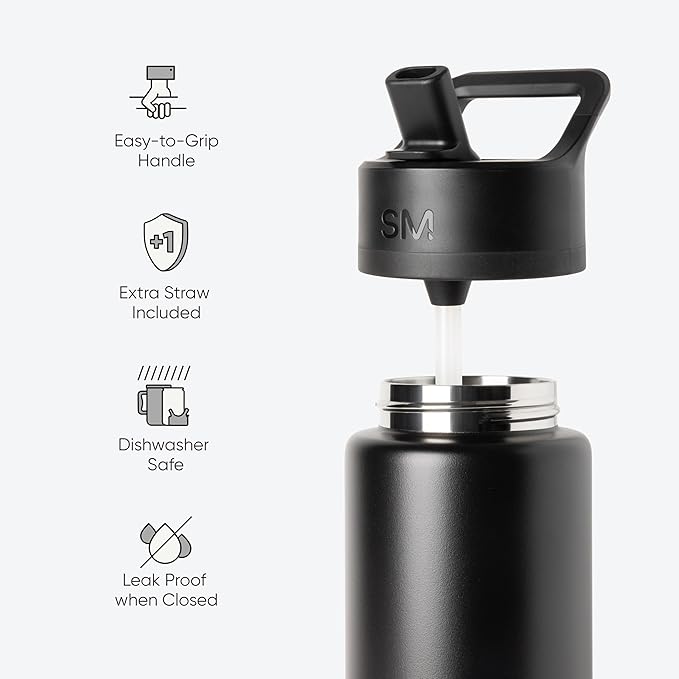 Simple Modern Kids Summit Water Bottle with Straw Lid | Disney Princess 18oz Stainless Steel Cup Insulated Tumbler for Girls, School | Cinderella Floral Wishes