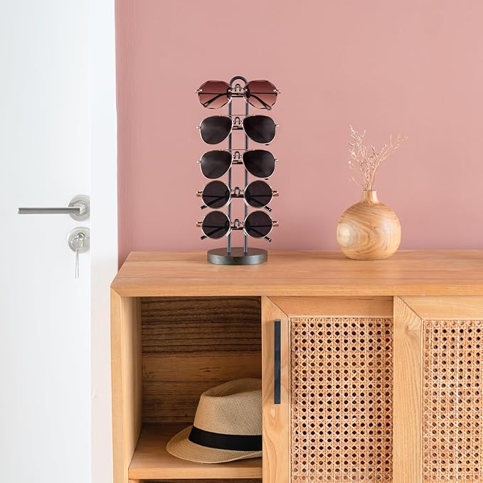 Mkono Sunglasses Organizer Glasses Holder Stand Sunglass Storage Eyeglasses Rack and Headband Holder Metal Headband Organizer Gold Headband Stand Hair Accessories Organizer Scrunchie Holder
