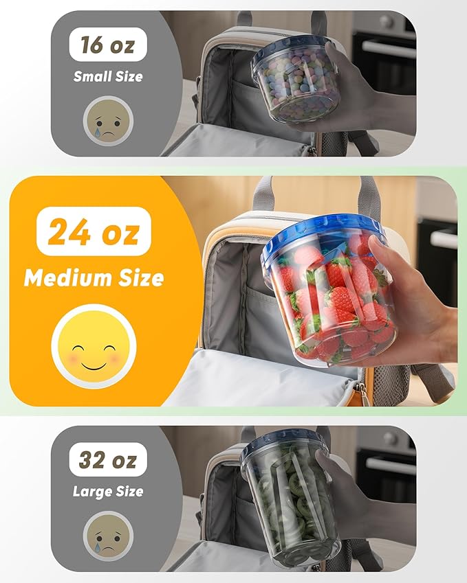 12 Pack-24 oz Freezer Storage Containers, Plastic Food Storage Containers with Twist Top Lids, BPA Free and Reusable Soup Containers with Lids, Leakproof/Microwave/Dishwasher Safe