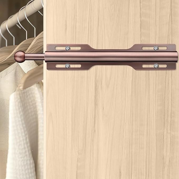 FIRJOY 12" Valet Rod for Closet Pull Out (2 Pack, Antique Copper)