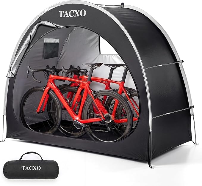 Bike Storage Shed Tent,Bike Cover Waterproof Outdoor Storage Shed with 210D Oxford Fabric PU4000 for 2-3Bikes,Portable Bicycle Shelter for Motorcycle,Garden Tools,Lawn Mower