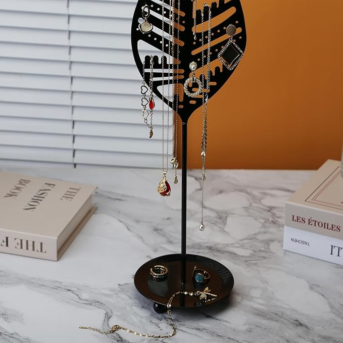 Half RoomJewelry Organizer Jewelry Stand Jewelry Holder, Necklace Organizer with Ring Tray, Sturdy Jewelry Hanger for Necklace，Jewelry Tower Storage Rack Tree for Bracelets Earrings Rings