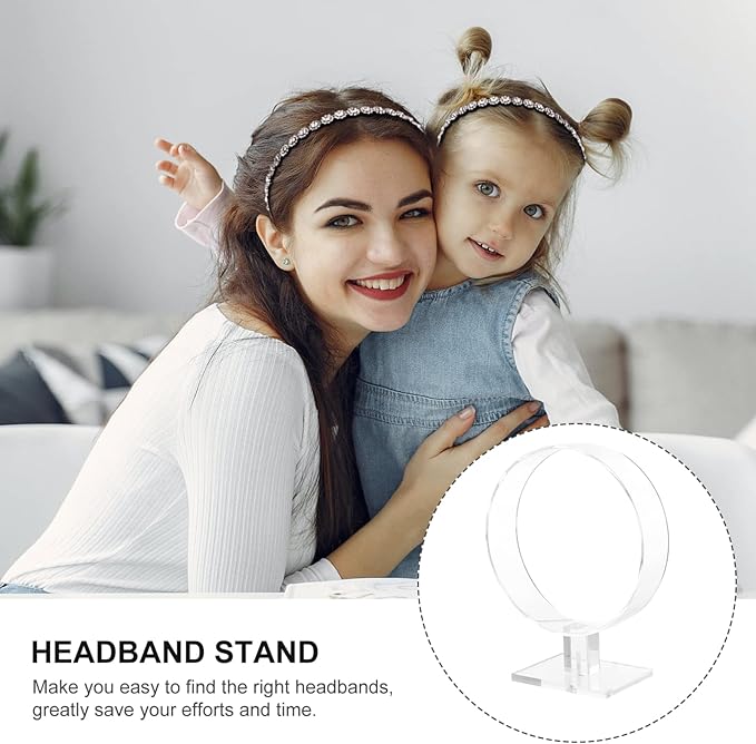 Acrylic Headband Display Stand for Hair Accessories Organizer Stylish Round Shape Rack to Showcase Hairbands and Headpieces for Girls Rooms and Gifts