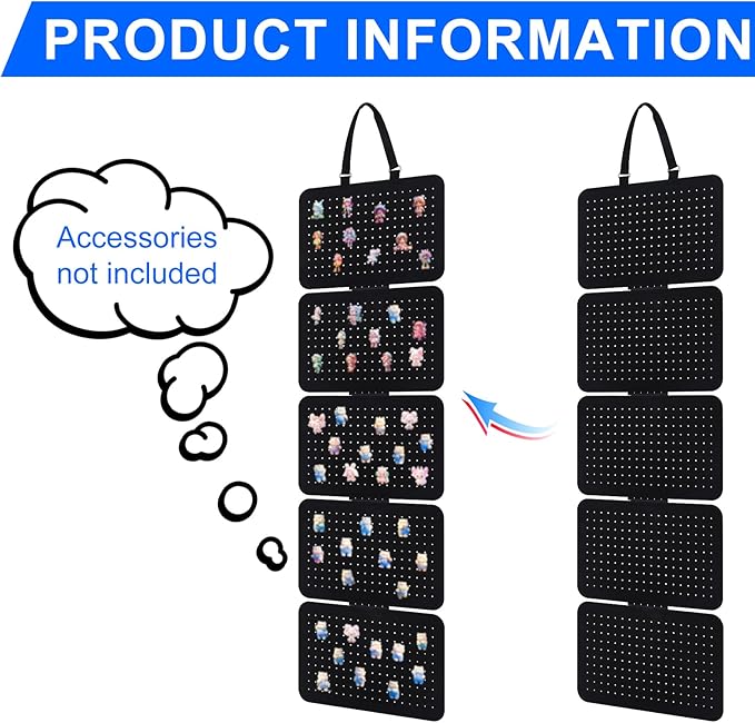 BOXOB Wall Hanging Brooch Pin Organizer, Enamel Lapel Pin Display Case Panels, Easy to Install Collection Storage Holder Pages with 5 Loose-Leaf Board Pieces for Pin Folio Display Stand(Black)