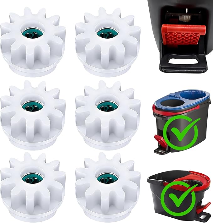6Pcs Pedal Bearing Replacement for OCedar Mop Bucket, One Way Clutch Gear Sprockets Repair Compatible with Oceda/Vilida Spin Mop Bucket