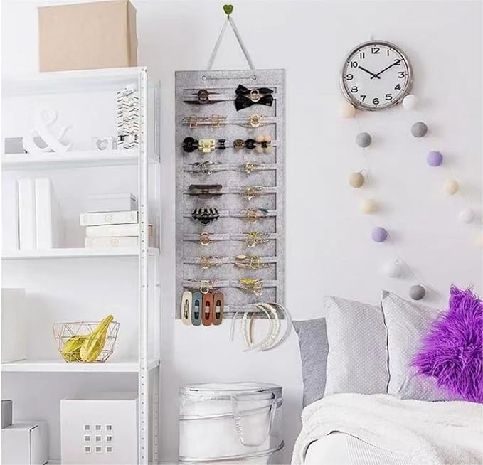 Hanging Claw Clip Organizer for Women Large Capacity Hair Bows Holder Hair Accessories Storage for Sunglasses, Hair Clips, Jewelry, Headbands, Claw Clips Organizer
