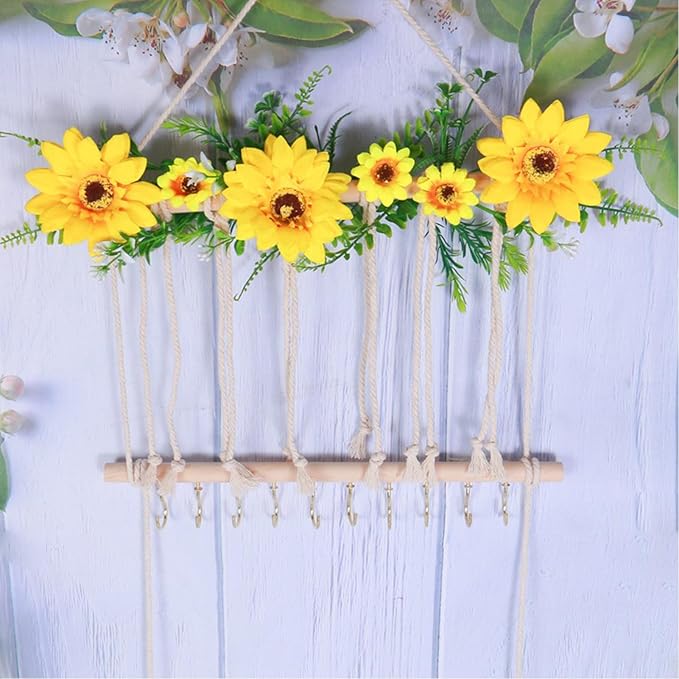 Hanging Hair Accessories Organizer, Hair Clips Storage Holder, Hair Bow Holder Organizer, Headband Holder, Hair Accessories Storage Display Wall Hanging Decor for Women Girls Room Closet Door(Yellow)