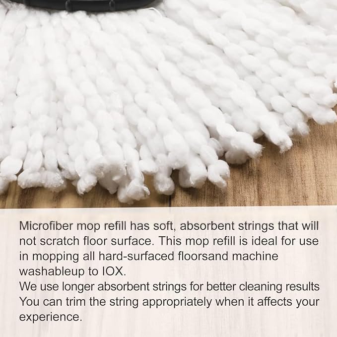 12 Pack Mop Heads Replacements for O-Cedar, Compatible with O Ceda EasyWring Spin Mop Replace Refills for Ocedar, Deep Cleaning Machine Washable and Easy-to-Replace