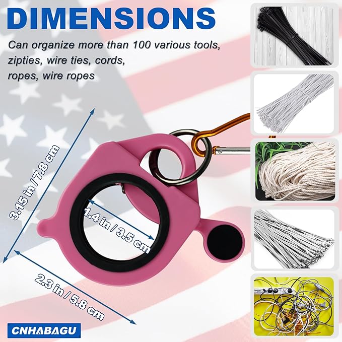 Zip Tie Holder Cable Ties Holder Organizerfor Tool Belt Strong Efficient Solution for Electrician Zip Ties Holder Reusable Portable Safety (Pink, 4 Pack)