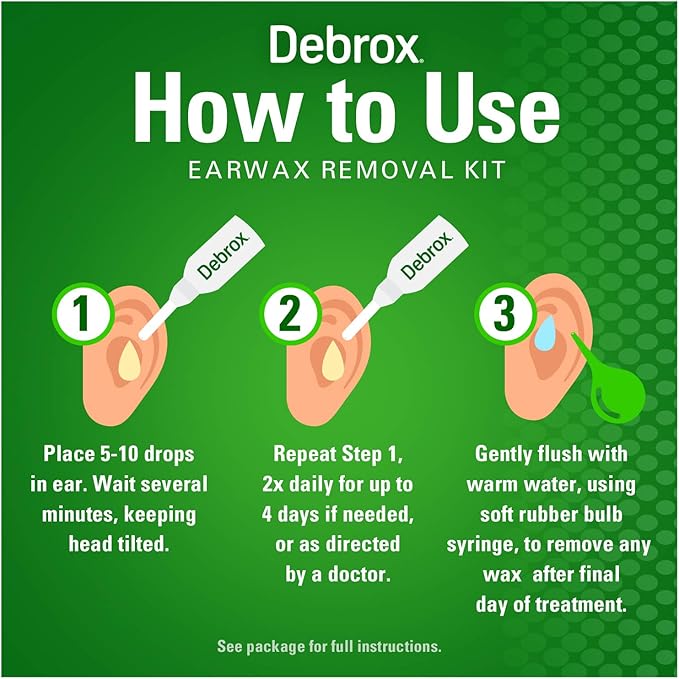 Debrox Ear Wax Removal Kit, Bulb Syringe & 0.5 Fl Oz Ear Wax Removal Drops with Carbamide Peroxide