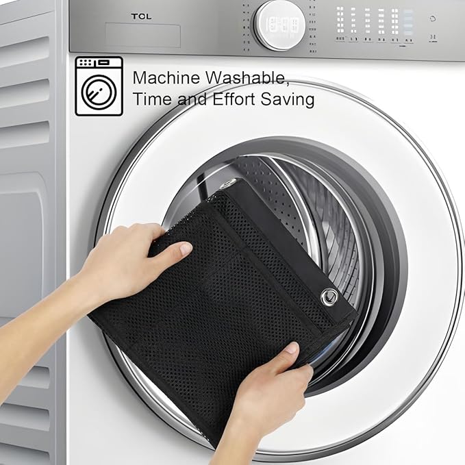 Hanging Mesh Shower Caddy for Bathroom - Quick Drying Portable Shower Organizer with Multiple Pockets for Soap,Shampoo and Cruise Ship Essentials Saving Bathroom Storage,Black,2 Pack
