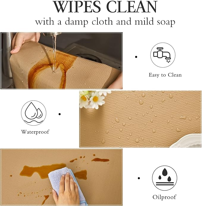 Beautysaid Shelf and Drawer Liner for Kitchen Cabinet, Non Adhesive Non Slip Shelf Paper Waterproof Washable Thickened for Dresser Pantry Shelve Bathroom Protector Liner(Beige,12 in x 30 FT)
