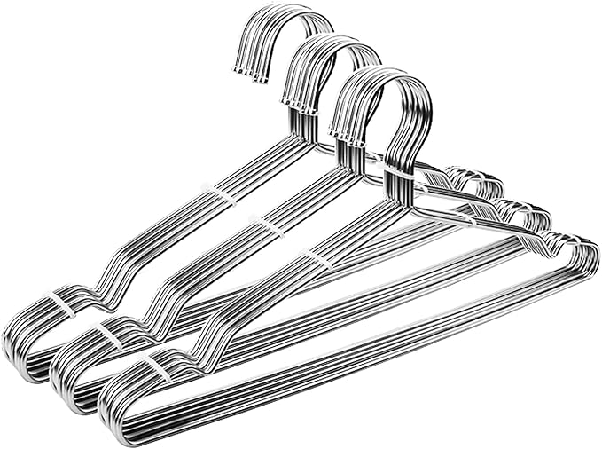 Clothes Hangers 30 Pack Coat Hangers Non Slip Wire Hanger Clothing Heavy Duty Seropy Metal Hangers Space Saving Ultra Thin of Stainless Steel Hanger