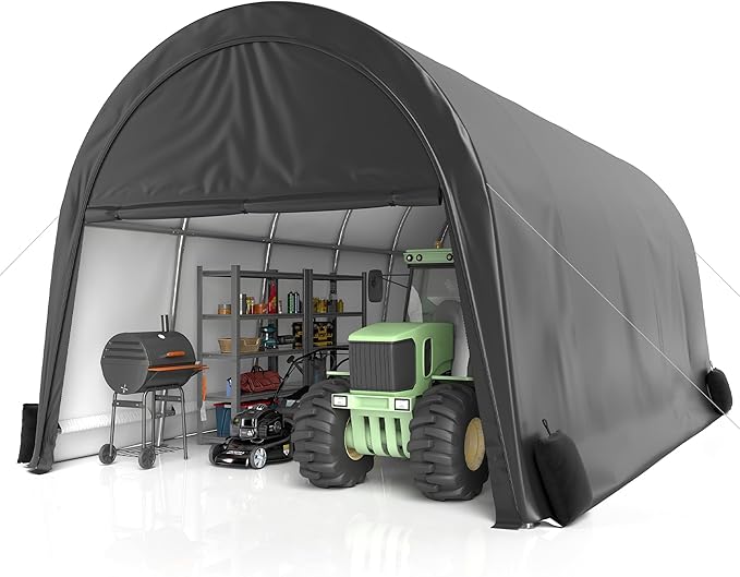 GARTOO Upgrade 12' x 20' Heavy Duty Carport - Extra Large Outdoor Shelter, Portable Garage for Truck Car Auto Motorcycle Boat Outdoor Events Party, Gray