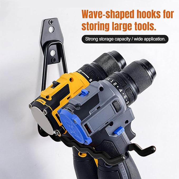 17 Pack Garage Hooks & Extension Cord Storage Straps, Steel Wall Mount Storage Hangers with Anti-Slip Coating for Bike, Ladder, Garden Tools Organization