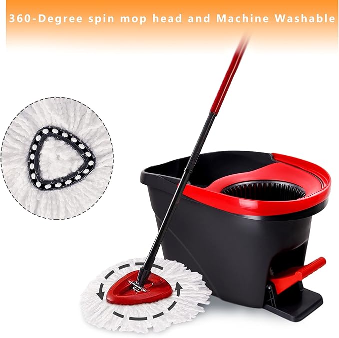 12PCS Mop Replacement Head,100% Microfiber Mop Refills Spin Mop Replacement Head,360 Micro Spin Cleaning Replacement Mop Heads for Easy House Cleaning Floor Mopping