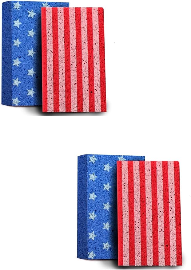 Multi-Purpose Sponges for Cleaning - USA 4 Pack, Large Sponges for Car Washing, Tile & Grout, All Purpose Cleaning