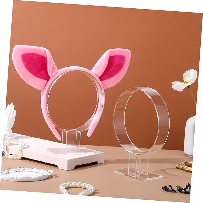Acrylic Headband Display Stand 2pcs Hair Hoop Holder Hair Accessory Organizer for Women