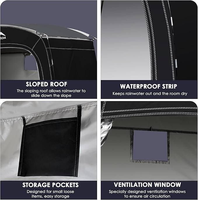 Bike Storage Tent, 90*33.5*75 In,Outdoor Portable Storage Tent,Made of 210D Oxford Cloth PU4000mm Waterproof Fabric, Storage Shed for 2-4 bike,Motorcycles,Garden Tools,Lawn Mower,Various Tools