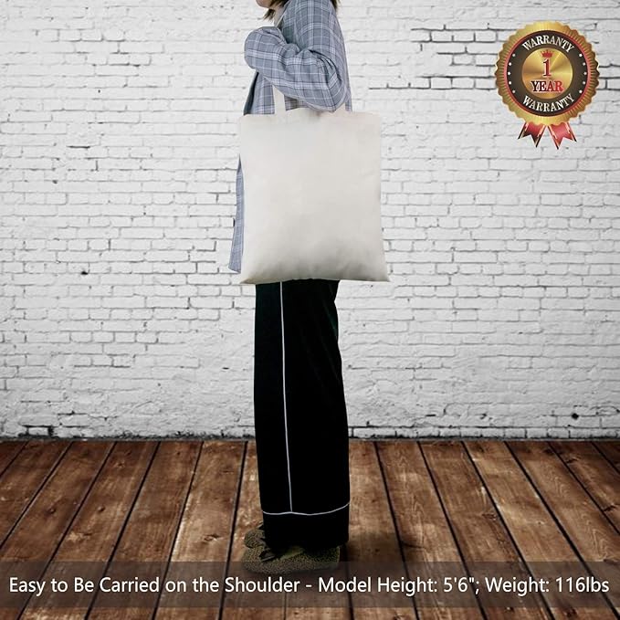 TOPDesign 24-Pack Economical 16"x15" Cotton Tote Bags, Lightweight Medium Reusable Grocery Shopping Cloth Bags, Suitable for DIY, Advertising, Promotion, Gift, Activity