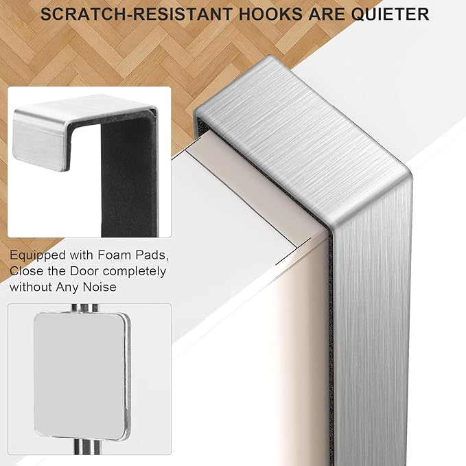 Over The Door Towel Rack, 304 Stainless Steel Towel Racks for Bathroom with 3-Tier Adjustable Pole, 2 Punch-Free Screw Stickers, 22.83 * 17.71-29.52 * 6.14 Inch, Red