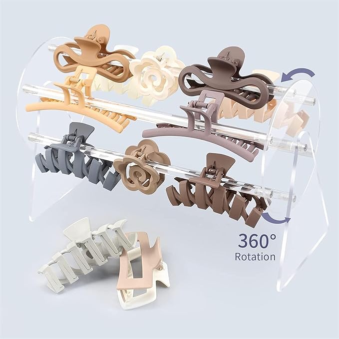 Hair Clip Organizer - Hair Clip Storage, Hair Bow Organizer | Acrylic Display Holder, Hair Accessories Organizer, 360-Degree Rotating Storage Supplies, Portable Organizer for Living Room Shop Bedroom