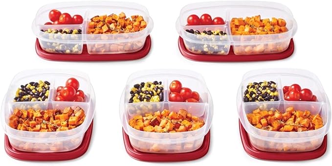 Rubbermaid EasyFindLids Meal Prep Containers 5.1 Cup Red