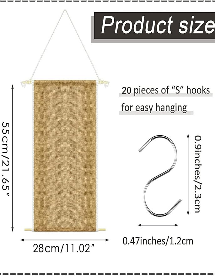 Earring Organizer Wall Monut, Display Hanging Jewelry Organizer for Studs Dangle Earrings and Necklaces Holder Rack for Women Girl Gift (flax)