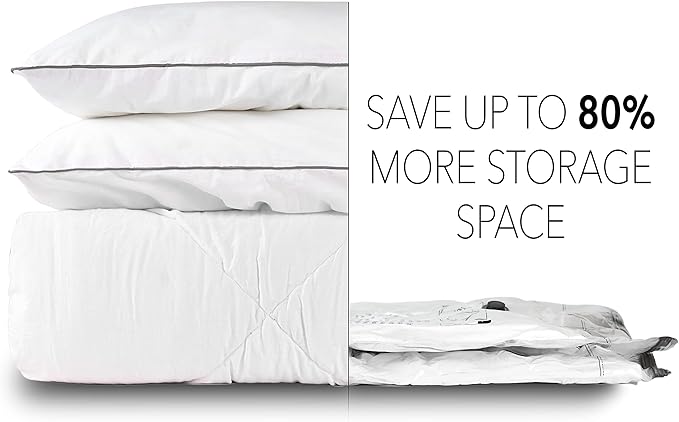 SpaceAid Jumbo Vacuum Storage Bags, Space Saver Sealer Compression Bags for Comforters, Blankets, Pillows, Bedding, Clothes (X-Large 6 Pack)