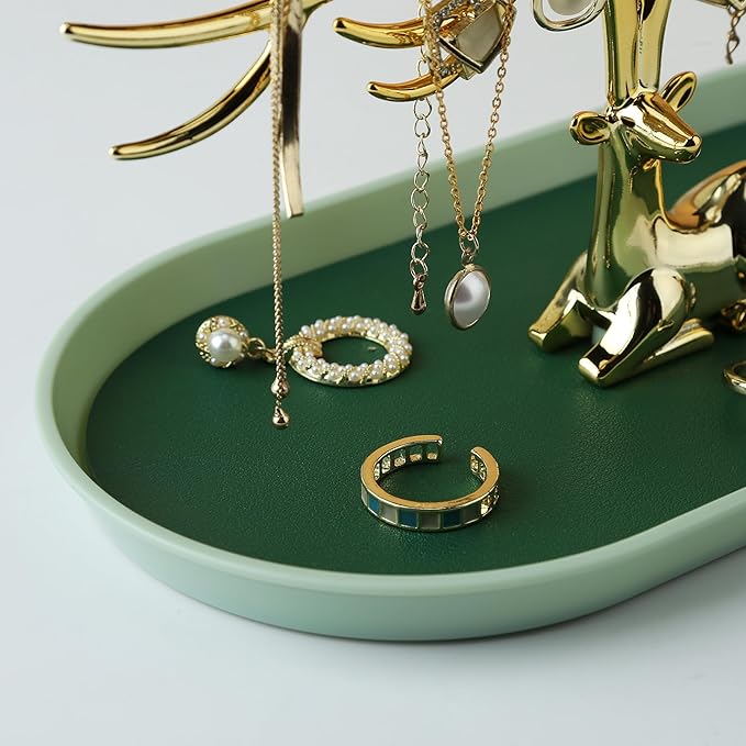 MORE&LESS Antlers Jewelry Display Stand,Gold Deer Hanging Organizer for Ring Earrings Necklace Bracelet