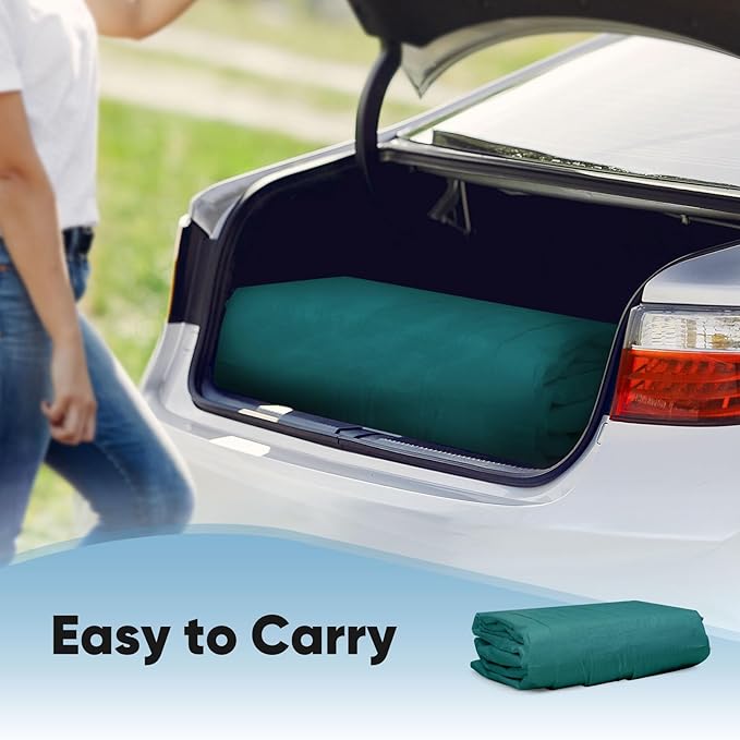 ADVANCE OUTDOOR Replacement Top Cover Tarp for 12x20 ft Carport Canopy with Ball Bungees, Green, One Roof Only