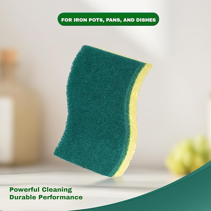 9 Pack 3-in-1 Scrub Sponge Variety Pack, Zero Scratch + Delicate Clean + Heavy Duty Sponges, Multi-Surface Safe Cleaning Tools for Kitchen, Bathroom & Household Use