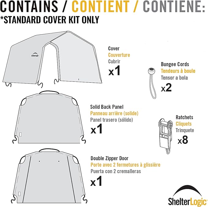 Replacement Cover Kit AutoShelter 10 x 20 ft. for Model 62680, 32680, Tan, 7.5oz, Cover Only, Frame Not Included