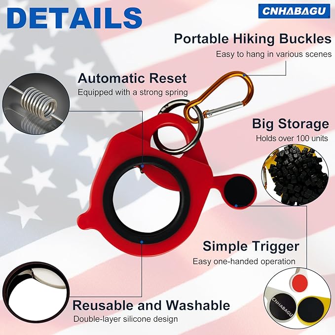 Zip Tie Holder Cable Tie Holder for Tool Belt Strong Efficient Solution for Electrician Zip Ties Holder Reusable Portable Safety (Red, 4 Pack)