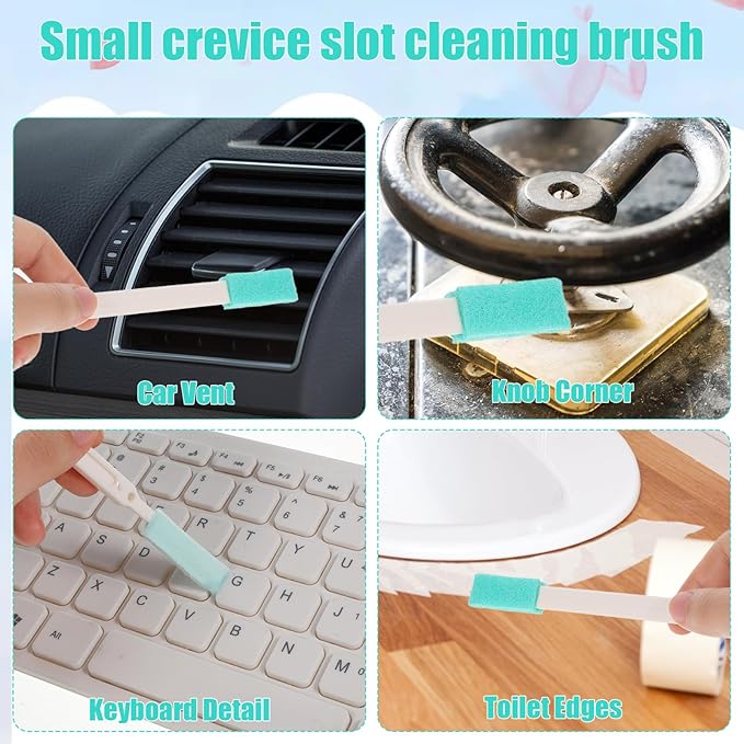 8 Pcs Small Cleaning Brushes for Tight Spaces, Multi-Purpose Tiny Cleaning Brush Crevice Tiny Cleanings Brush Set for Door Window Track Faucet Tight Spaces