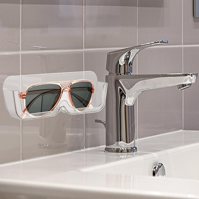 6 Pcs Sunglasses Wall Organizer Plastic Sunglasses Holder Display Stand Eyeglasses Storage(Clear)