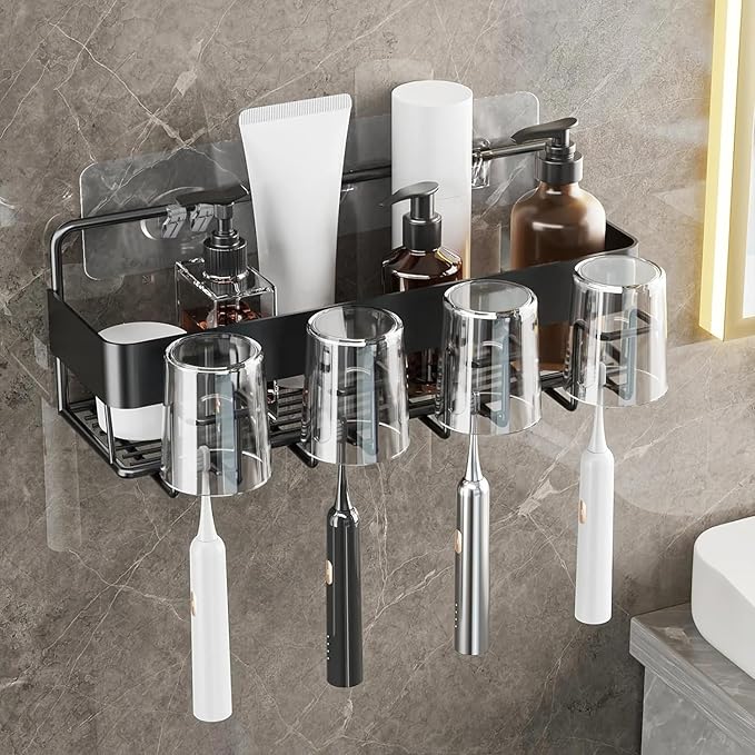 8 Pack Shower Caddy Adhesive Hooks and Shelves Replacement, Strong Adhesive Hooks for Caddy Rack Basket Holder