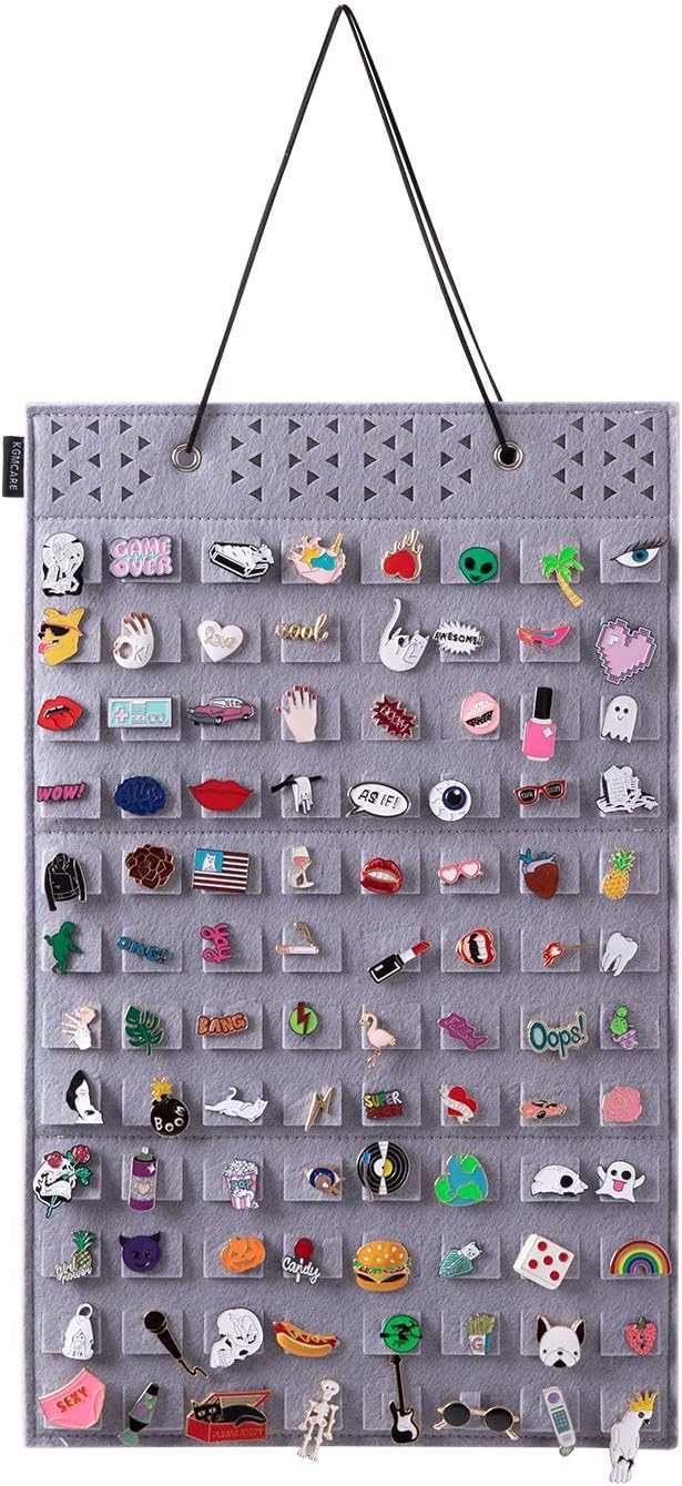 Wall Hanging Pin Display Organizer Brooch Pin Collection Storage Holder for Home Decoration, Holds up to 96 Pins
