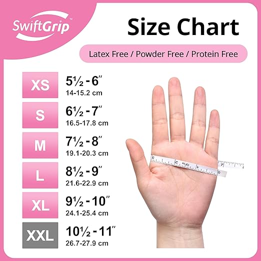 Pink Nitrile Gloves, 3-mil, Industrial Gloves Disposable Latex Free, for Cleaning & Esthetician, Rubber Powder-Free, 100-ct Box (Large)