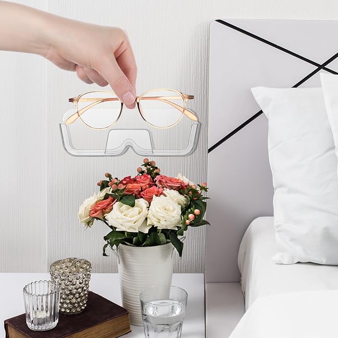 6 Pcs Sunglasses Wall Organizer Plastic Sunglasses Holder Display Stand Eyeglasses Storage(Clear)