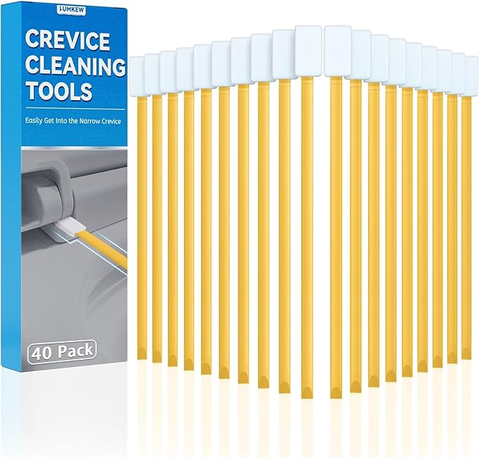 40pcs Crevice Cleaning Brush Tool, Disposable Toilet Brush for Toilet Seat Gaps, Crack and Crevice Cleaner Tool (Orange)