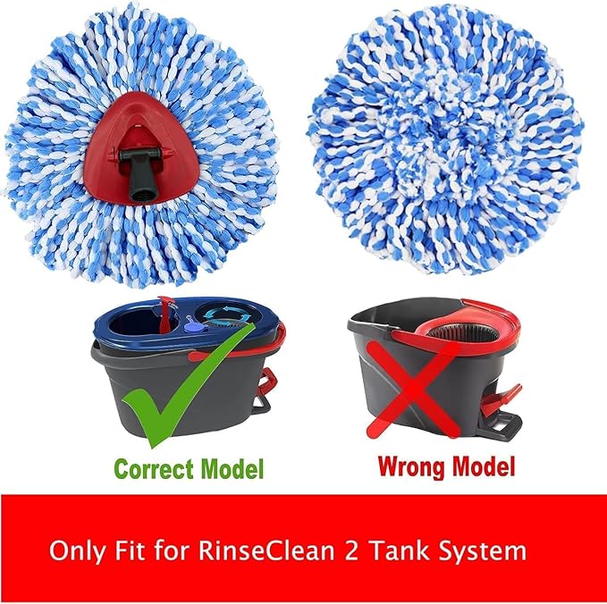 12 Pack Spin Mop Replacement Heads Compatible with Ocedar RinseClean 2 Tank System,Microfiber Mop Refill Heads for O Cedar Cleaning All Hard-surfaced Floor